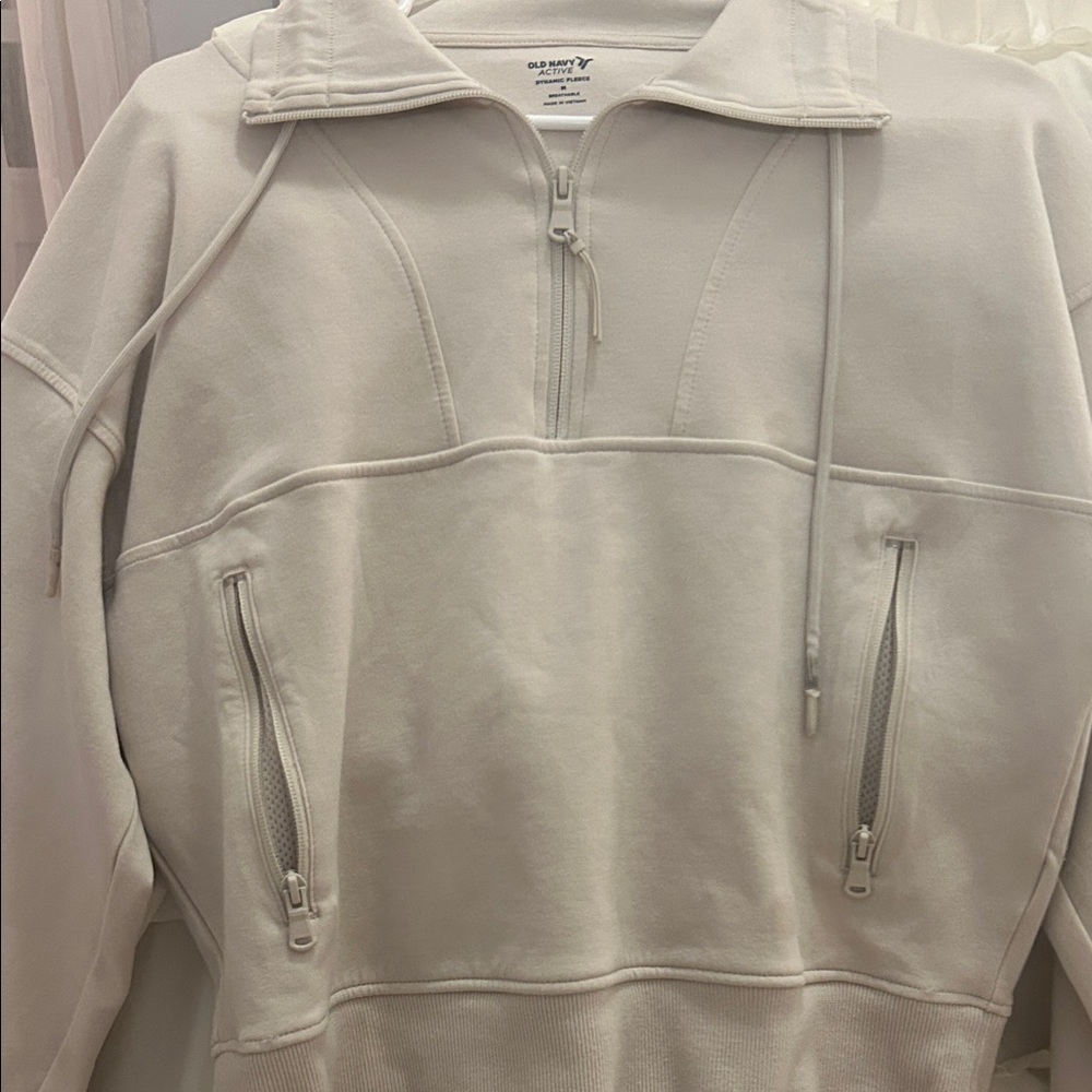 Old Navy White Half Zip